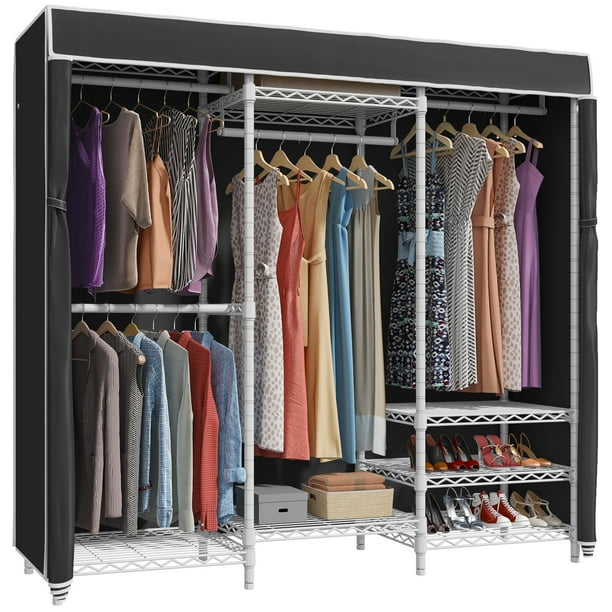 VIPEK V5C Heavy Duty Covered Clothes Rack, White Metal Clothing Rack