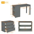 thumbnail image 5 of Harper & Bright Designs Twin Loft Bed Low Study Twin Size Bed with Cabinet and Rolling Portable Desk (Grey), 5 of 14