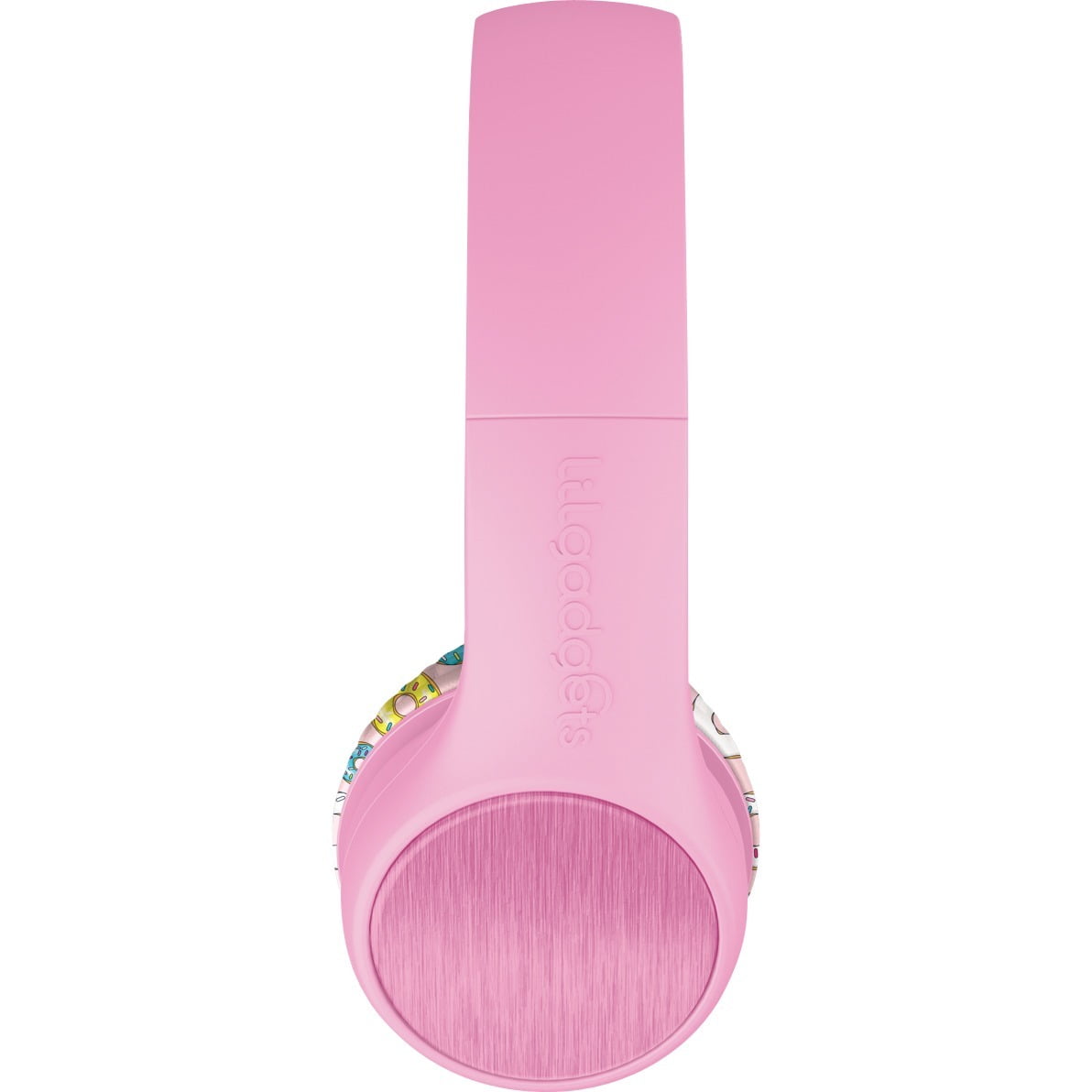 LilGadgets Connect+ Style Wired Kids Headphones with SharePort® Technology Child-Friendly Foldable Over-Ear Headset with Built-In Microphone Designed to be comfy for Toddlers in School, Pink Doughnuts