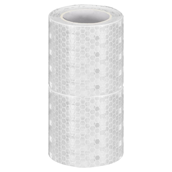 Uxcell 2 Rolls Reflective Tape 2"x10ft Adhesive Night Safety Warning Tapes Outdoor Bicycle Adhesive Reflector Stickers for Vehicles Trailers Trucks Bike Cars Signs, White