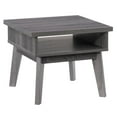 thumbnail image 5 of CorLiving Hollywood Mid-Century Dark Gray Square Side Table with Peek-a-Boo Storage Shelf - Square End Table - Ideal Decorative Table with Storage & Gray End Table for Living Room, 5 of 5