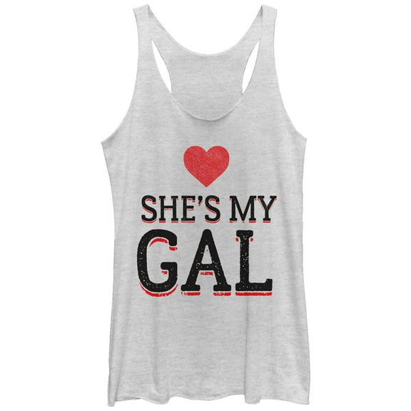 Women's Lost Gods She's My Gal Racerback Tank Top White Heather Large