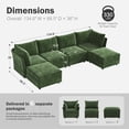 thumbnail image 3 of JULY'S SONG 134.6" Luxury Sectional Sofa Set, Cloud Couch Modular Sectionals for Living Room, Comfy U Shaped Couches and Sofas with Movable Storage Ottoman - Green, 3 of 10