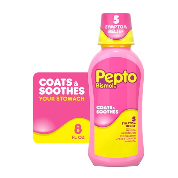 Pepto Bismol Liquid, Upset Stomach Relief, Stomach Relief, Anti-Diarrheal, 8 Fl oz