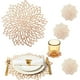 thumbnail image 5 of Individual de mesa calado con forma de flor de hibisco, decoración para bodas, diseño calado de cristal, alta búsqueda, regalo único, centro de mesa plegable, para fiestas en casa, 20x25 cm, 5 of 8