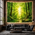 thumbnail image 6 of Forest Path Among Mossy Boulders under Sunbeams, Serene Digital Art for Nature Lovers, Woodland Home Decor, Housewarming Gift, Tapestry Wall Hanging for Bedroom and Living Room, 6 of 7