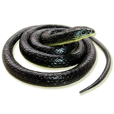 Realistic Fake Rubber Toy Snake Black Fake Snakes 49 Inch Long April Fool's