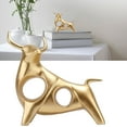 thumbnail image 1 of Estatua de Toro de Fengshui, Atraer Riqueza Hermosa Simbolismo Simple Escultura de Toro Dorado Exquisito Resina Evita El Desvanecimiento para Elcrito de la Oficina Oficina, 1 of 7