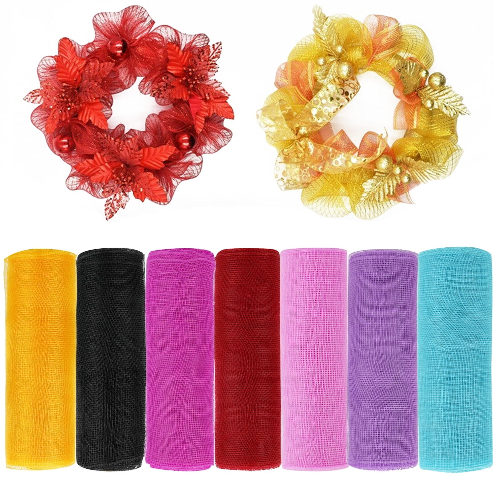 10" X 10 Yard DIY Ribbon Bows Deco Mesh Gold Wire Mesh Ribbons Xmas Gift Wrapping Net