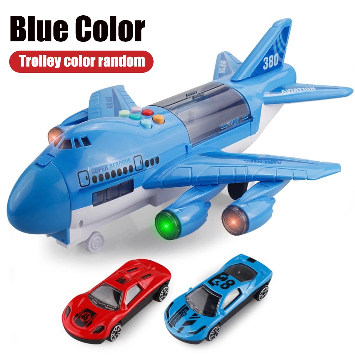 Children's Toy Gift Aircraft Model Large Airplane + 2 Trolley,Music
