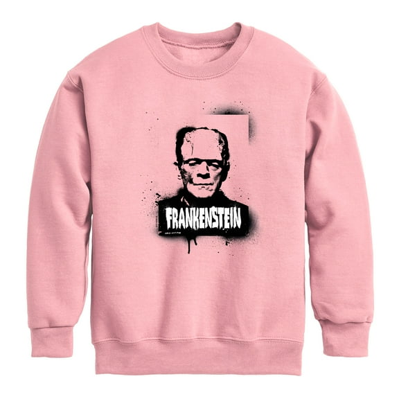 Classic Monsters - Frankenstein - Spray Painted - Toddler And Youth Crewneck Fleece Sweatshirt