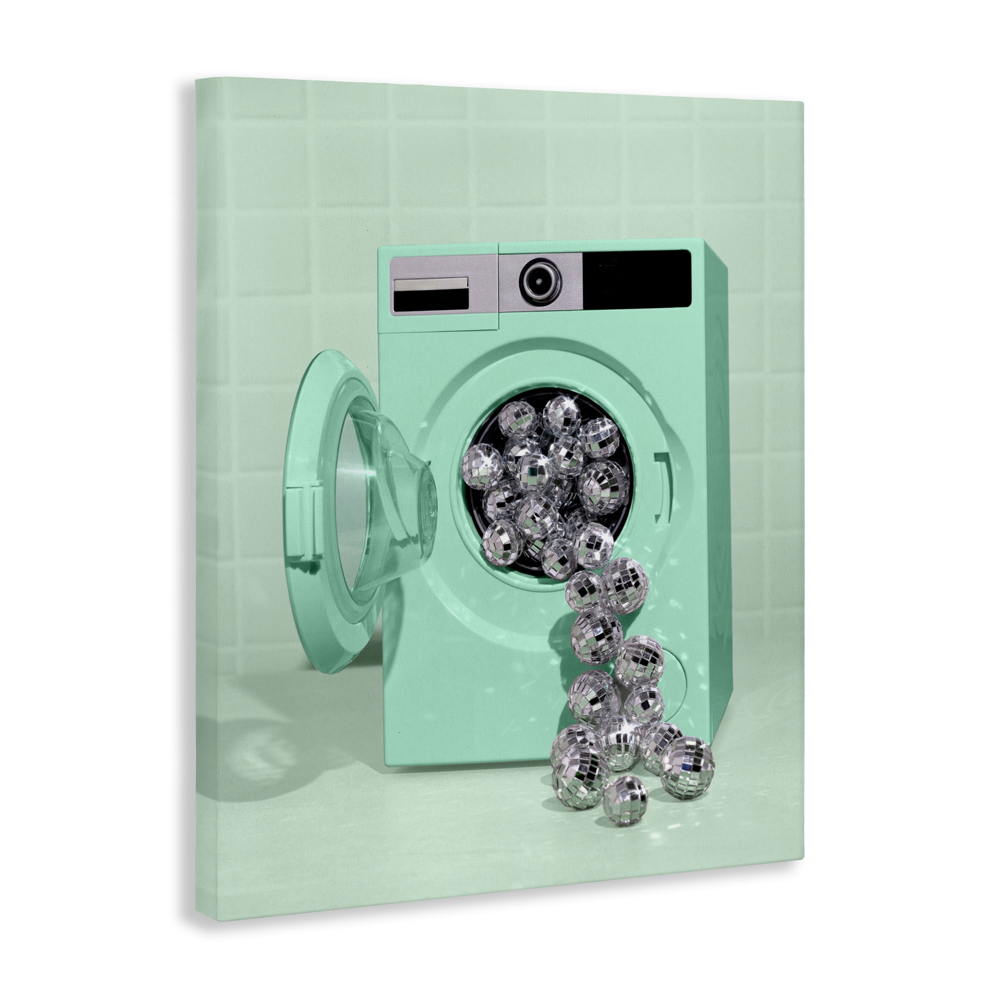 Stupell Industries Disco Laundry Machine over Green Canvas Wall Art, design by LISH Creative