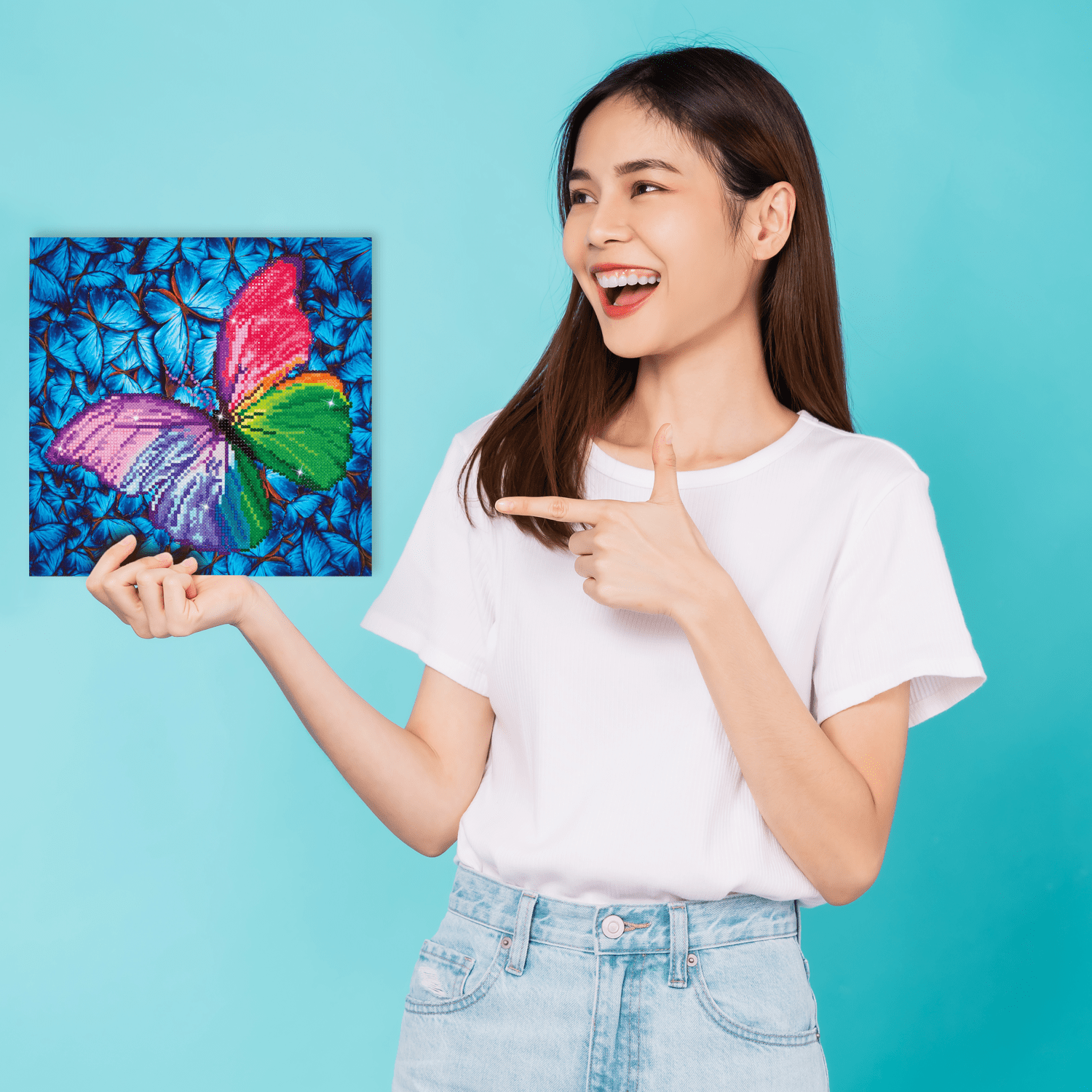 Diamond Dotz Flutter by Pink Butterflies Diamond Painting Kits for Adults - Diamond Art Kits a Relaxing Creative Craft Kit with Dotz Gems 12"x12"