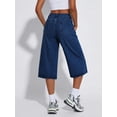 thumbnail image 3 of EMMIOL Women's High Waisted Baggy Denim Bermuda Shorts - Y2K Wide Leg Casual Trendy Streetwear Summer Shorts, 3 of 6