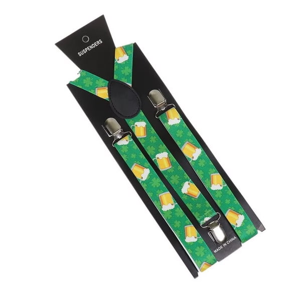 Beer Mug Pattern Suspender Elastic Adjustable Fashion Strap Suspender, Holiday Gift For Men