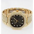 thumbnail image 4 of 51mm Montres Carlo Luxury Men's Embellished Stones Quartz Fashion Wrist Watch (Gold/Black), 4 of 4