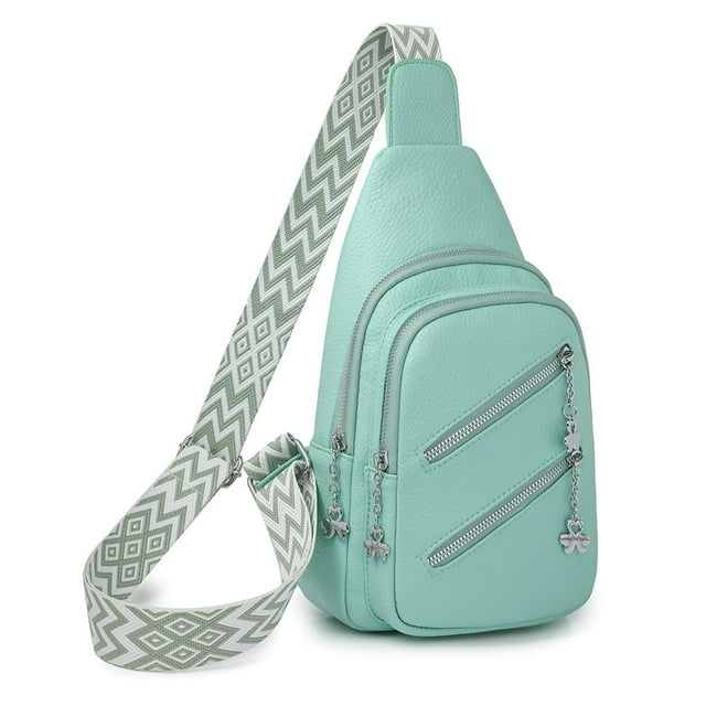 Sac de Poitrine pour Femmes Sac à Bandoulière Mode Simple Trou pour Écouteurs Sac pour Cellulaire