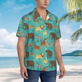 thumbnail image 2 of Cauagu Cute Animals Print Hawaiian Shirt for Men,Casual Short Sleeve Button Down Shirts Summer Beach Men's Regular-Fit Short-Sleeve Print Shirt -Medium, 2 of 6