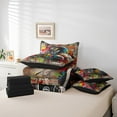 thumbnail image 5 of Erosebridal Rugby Cap Bed in a Bag Twin Size, American Football Bed Set,Colorful Graffiti Hippie Bedding Twin Size For Teens,Breathable Bedroom Decor Reversible,7 Pieces, 5 of 6