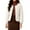 Beige, variant on Women's Solid-Color Fashionable Lightweight Down Cotton-Padded Jacket, Warm Collarless Quilted Coat for Easy Comfort and Minimalist Style,Black,M