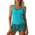 thumbnail image 6 of Gamivast Swimsuits for Women Tankini Swimsuits 3 Piece Floral Print Tank Top Swim Shorts Sports Bra Athletic Swimwear Beach Pool Vacation, 6 of 6