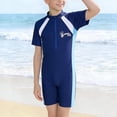 thumbnail image 7 of Fesfesfes Boys and Girls Swim Sets Short Sleeve Rash Guard Swimwear Summer Quicking Dry Swimsuit 3-16Years Bathing Suit Casual Bathing Suit, 7 of 7