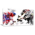 thumbnail image 1 of Design Art Hockey Face off Canvas Wall Art, 1 of 2