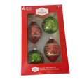 thumbnail image 1 of HOLIDAY TIME 65MM * 4CT RED/GREEN GLASS ORNAMENT, 1 of 3