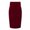 Wine Red, variant on Litie Women Solid Color High Waist Slim Fit Bodycon Knee Length Skirt with Belt