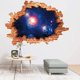 thumbnail image 2 of 3D azul cósmico galaxia pegatinas de pared roto viejo rojo Drick pared vista mágica 3D Vía Láctea espacio planeta pegatinas murales papel tapiz Decoración JAMW Sencillez, 2 of 5