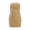 thumbnail image 5 of Vestido sexy de malla con hombros descubiertos - Tubo corsé ajustado - Vestidos fruncidos para fiestas/salidas nocturnas, 5 of 5