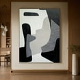 thumbnail image 5 of Handmade Wabi Sabi Wall Art Black Beige Abstract Painting Large Black Minimalist Beige Textured Canvas Painting Home Wall Decor, 5 of 9