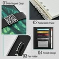 thumbnail image 4 of 9.2x6.7 inch Leather Notebook 100 Sheets, Multi-Pocket Design & Pen Loop Dark Forest with Green Eyes Refillable Journal Organizer, 4 of 6