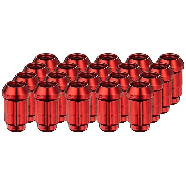 Gorilla Automotive 21133RD Kit de 5 lengüetas de diámetro pequeño, color rojo bellota (tamaño de rosca de 12 mm x 1,50), paquete de 20