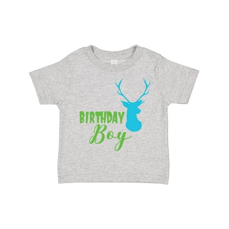 

Inktastic Birthday Boy Deer Head Deer Antlers Gift Toddler Boy Girl T-Shirt