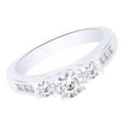 thumbnail image 2 of AFFY (0.4 cttw) Round Shape White Natural Diamond Three Stone Engagement Ring In 10k White Gold Ring Size-6, 2 of 2