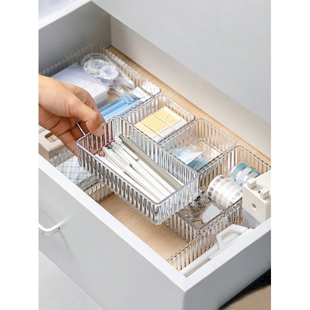 1pc Student Desk Stationery Storage Box, Plastic Transparent Large Capacity School & Office Supplies, Tabletop Drawer Style Pencil & Note Paper Organi