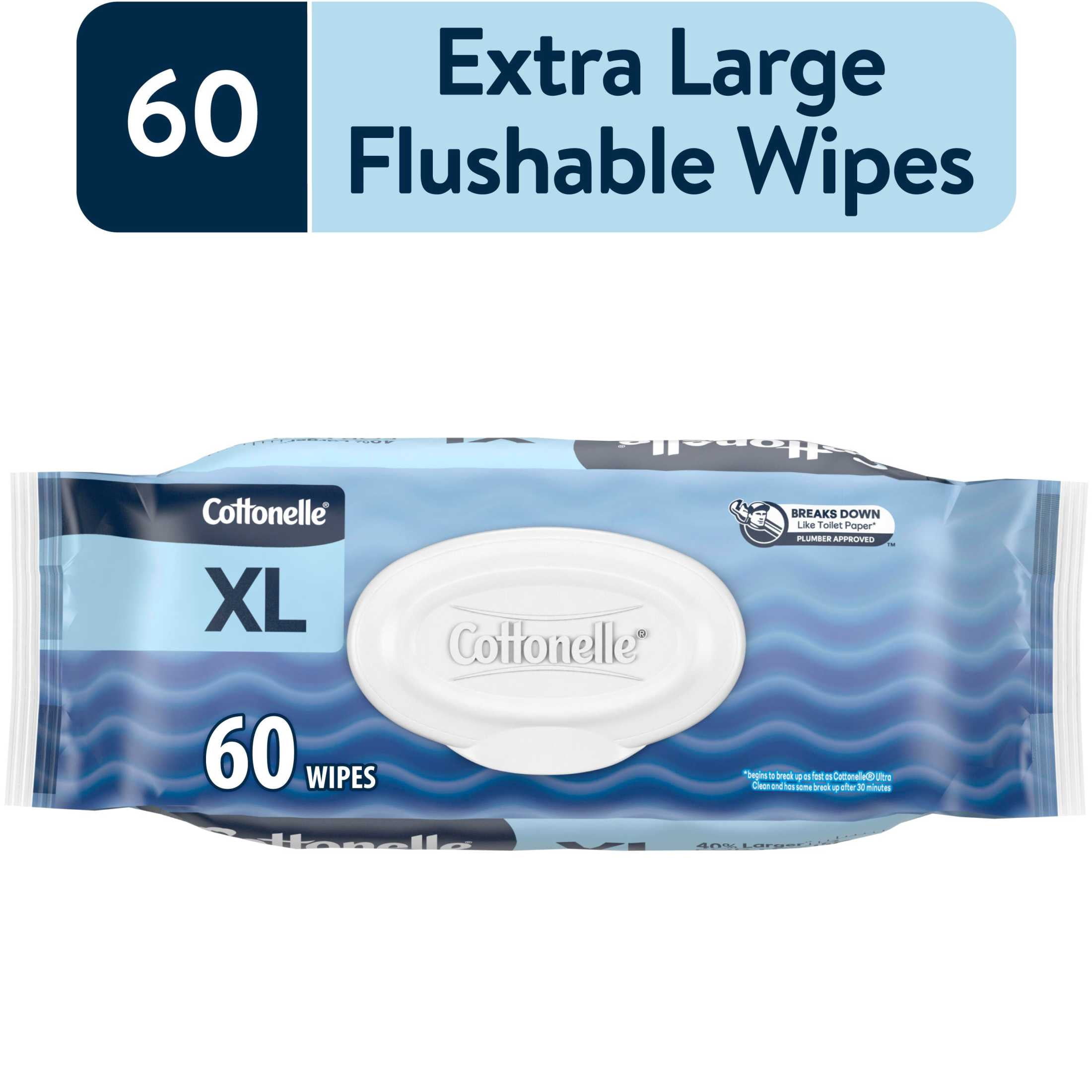 (2 pack) Cottonelle Ultra Fresh XL Flushable Wet Wipes, 1 Flip-Top Pack
