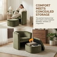 thumbnail image 6 of AFO Velvet Barrel Chair with Storage Ottoman, Cozy Armchair Accent Chair Set of 1 for Living Room and Bedroom, Green, 6 of 9