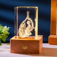 thumbnail image 1 of Luz nocturna cuadrada de cristal tallado interior 3D, decoración de base occidental con Bluetooth, pareja de estudiantes, regalo creativo de cumpleaños y Navidad, 1 of 4