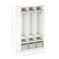 thumbnail image 2 of Guidecraft EdQ 3-Section Wooden Storage Locker for Classroom, Kids Cubby Organizer with Shelves and Hooks for Coats, 2 of 4