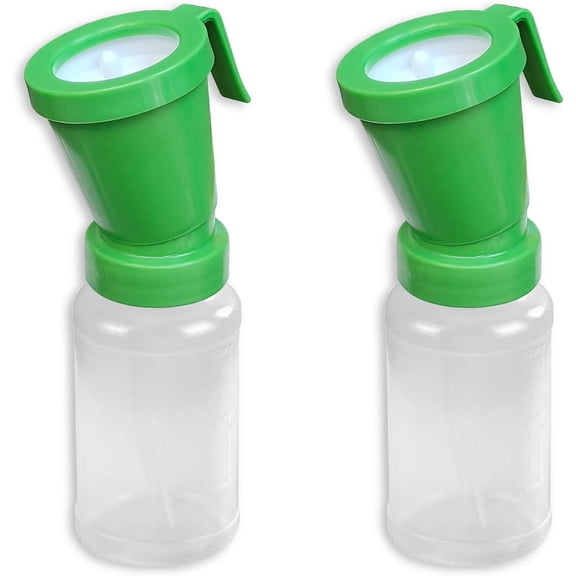 ABCISI 2 Pack Teat Dip Cup, Non Reflow Nipple Cleaning Disinfection, Portable Dip Cup for Cow Sheep Goat, Non-Return Teat Dipper - 10 fl oz (Green)