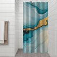 thumbnail image 2 of Blue Gold Marble Pattern Shower Curtain 36"x72" ,Bathroom Decorative Shower Curtains Set with 12 Hooks,Modern Waterproof Washable Shower Curtain, 2 of 6