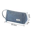 thumbnail image 2 of Corduroy Pencil Case Large Capacity Simple Blue for Women, 2 of 5