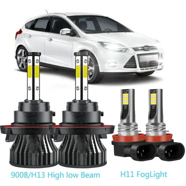 For Ford Focus 2008-2011 LED Headlights High Low Beam Fog Light Bulbs Combo White