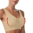 thumbnail image 4 of SMihono Bras for Women No Underwire Everyday T Shirt Bra Hot Rhinestone Bralettes Back Smoothing Anti-Sagging Breasts Bralette Khaki XL, 4 of 6