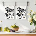 thumbnail image 2 of Happy New Years Kitchen Towels Set of 2, Winter Holiday Yellow Stars Ribbons Soft Microfiber Dish Towels, Absorbent Quick-Dry Washable Dishcloths for Kitchen Cleaning, Drying Dishes, 18x28 Inches, 2 of 9