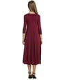 thumbnail image 2 of Women's 3/4 Sleeve A-line and Flare Midi Long Dress, 2 of 2
