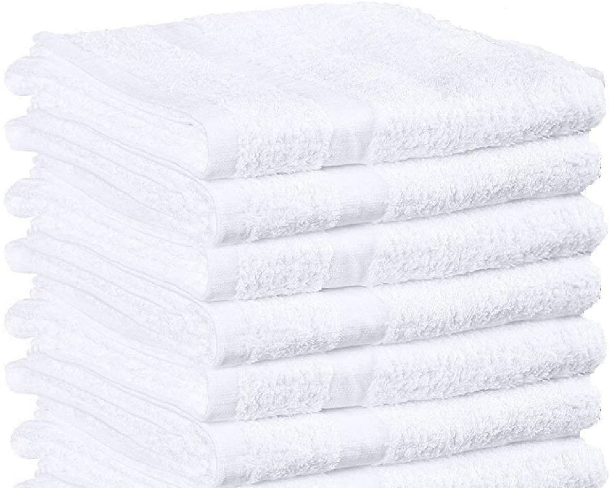 6 Pack White Bath Towel (24x48 Inch) Cotton Blend Extra Absorbent Easy