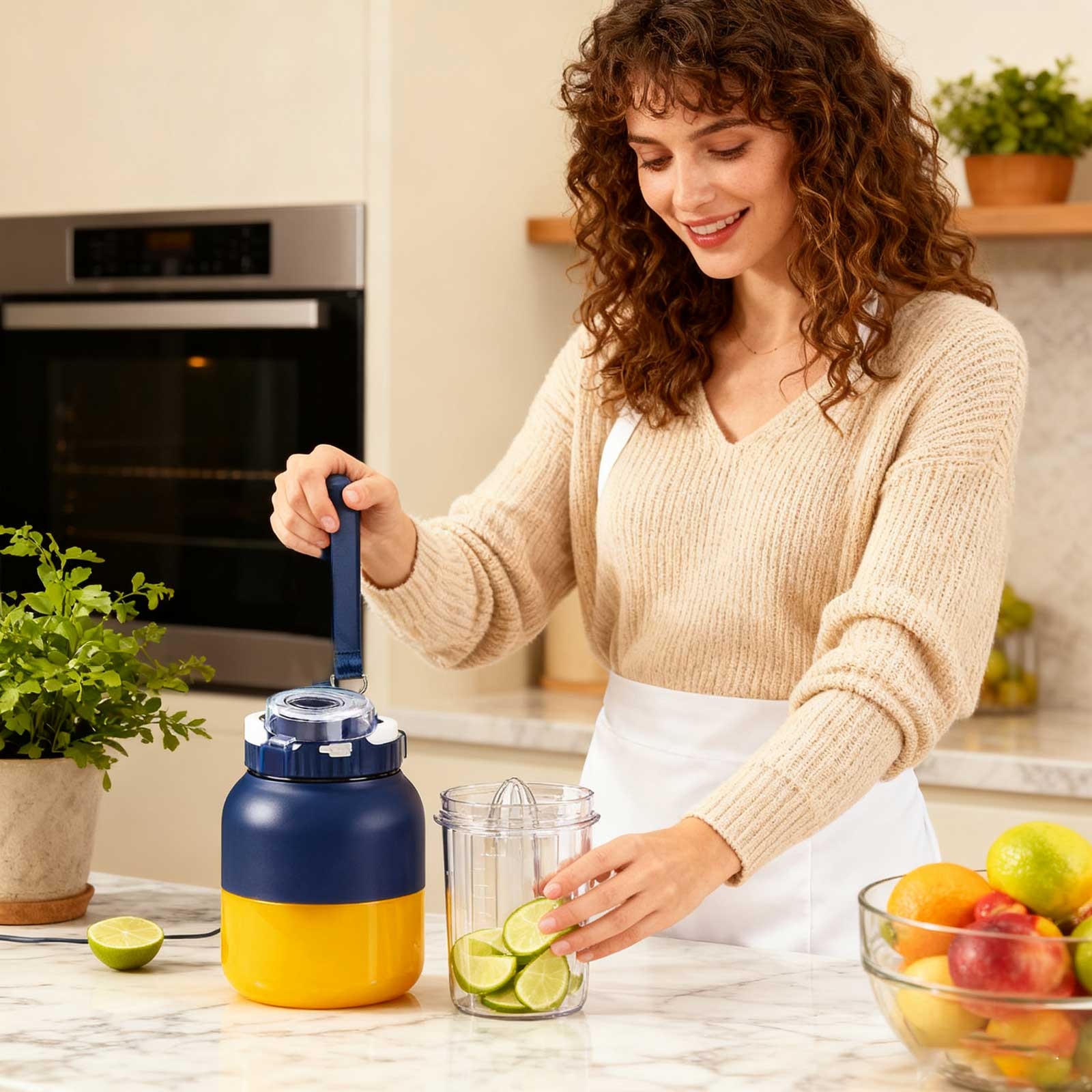 Portable Mini Food USB C Rechargeable Personal Smoothie Maker With Travel Lid Dishwasher Safe Cup For Effortless Mixing